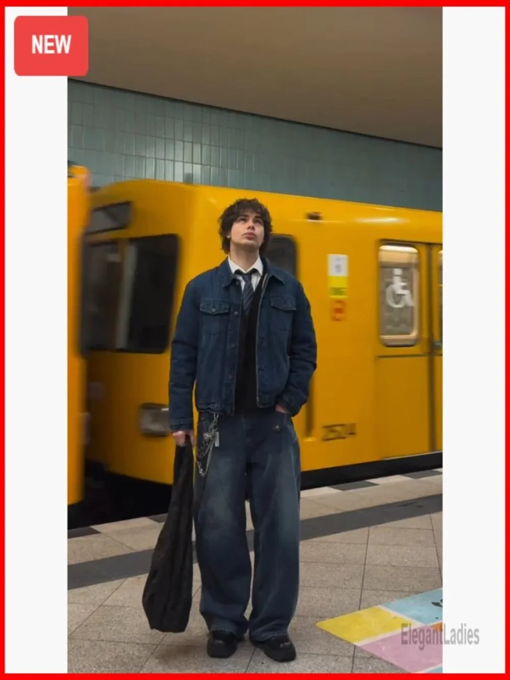 Men's Wide Leg Barrel Jeans with Big Pockets, Loose Fit Denim Pants